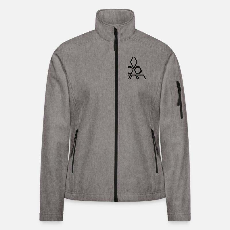 Design abstrait triangle et anneaux Veste en tissu softshell Femme