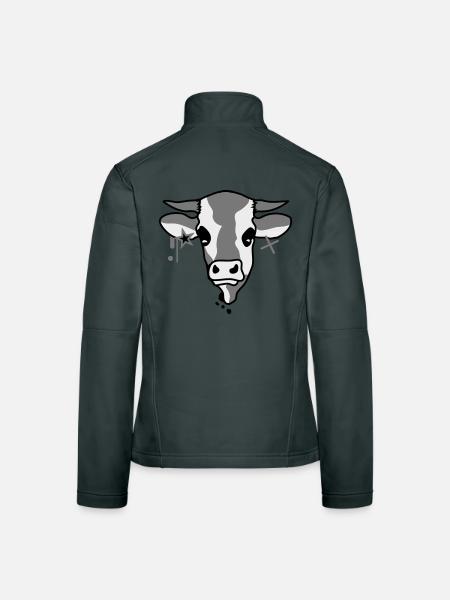 The head of a cow - Women's Softshell Jacket - red - Back