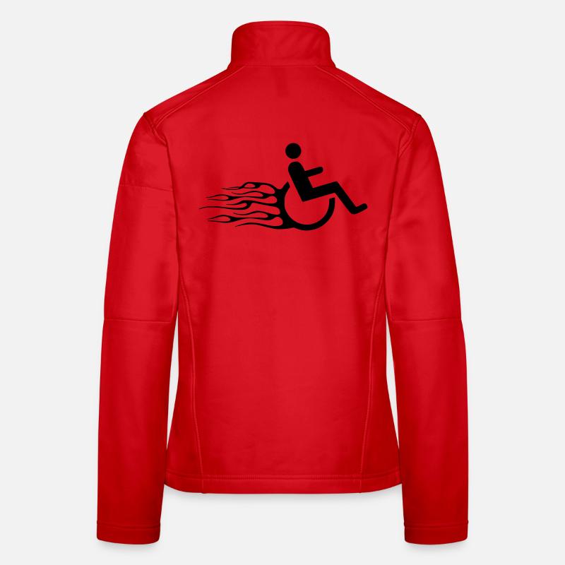 Rollstuhlfahrer mit Flammen # - Frauen Softshelljacke - Rot