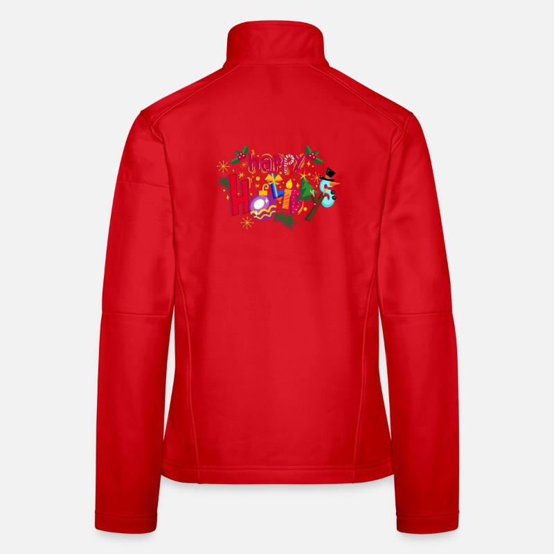 Joyeuses Fêtes T-shirt à capuche conception Veste en tissu softshell Femme
