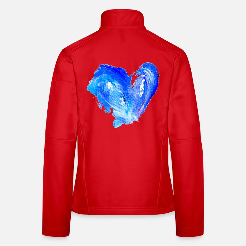 Blue Water Heart Women's Softshell Jacket
