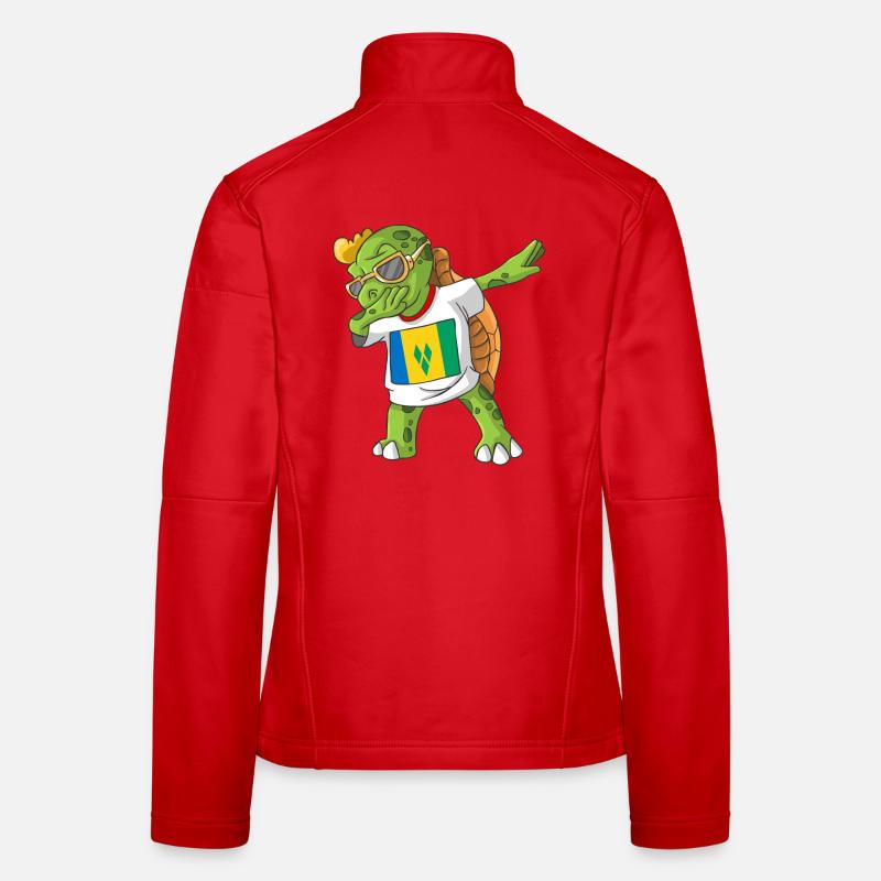 St. Vincent and the Grenadines Dabbing turtle Women's Softshell Jacket
