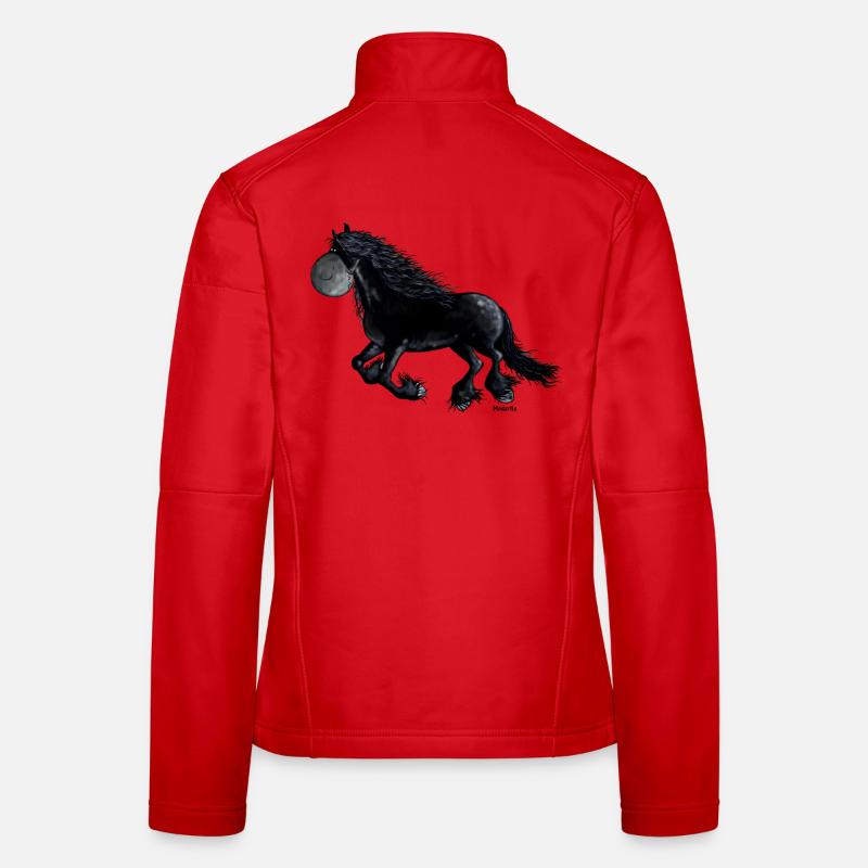 Frison noir - Frison Cheval Veste en tissu softshell Femme