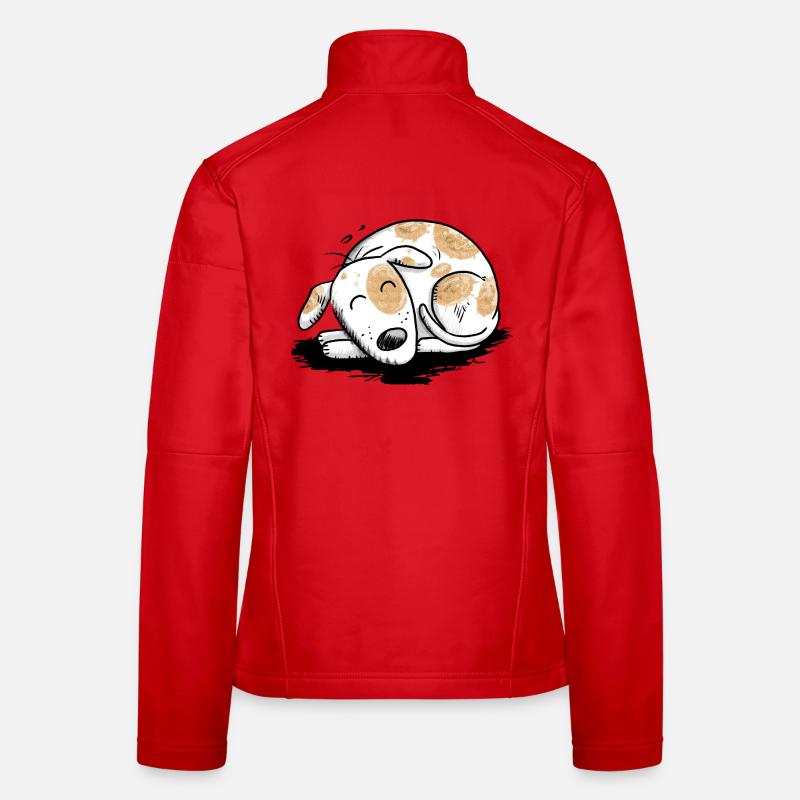Drolliger Jack Russell Hund Comic Frauen Softshelljacke