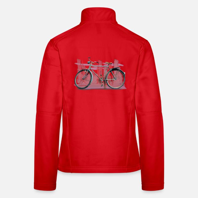 Fahrrad retro - Frauen Softshelljacke - Rot