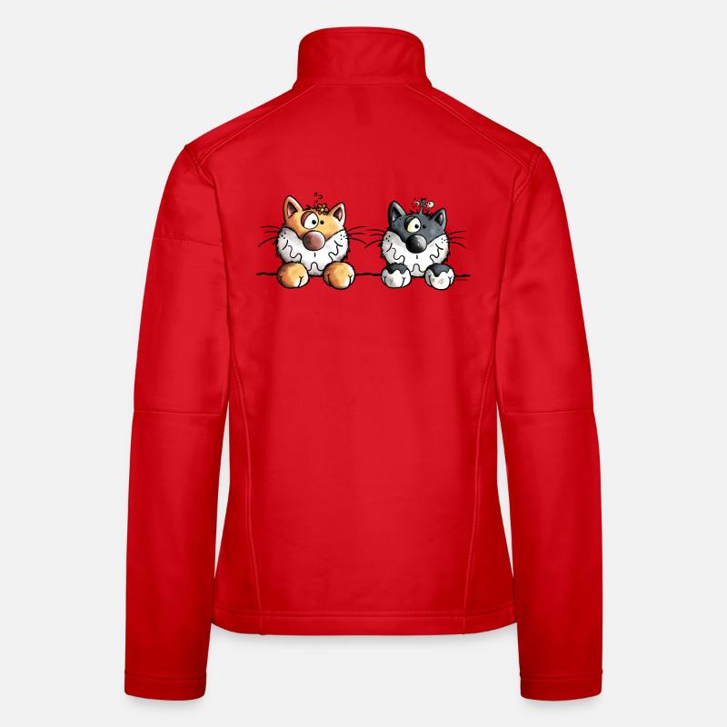 Katzen Duo - Frauen Softshelljacke - Rot