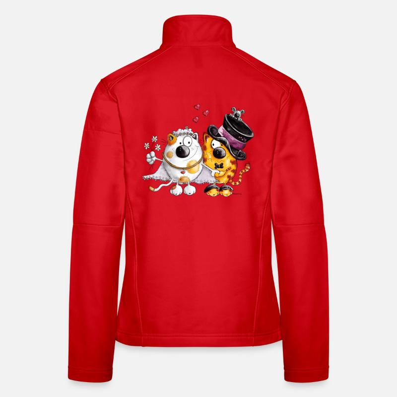 Hochzeit mit Herz - Frauen Softshelljacke - Rot