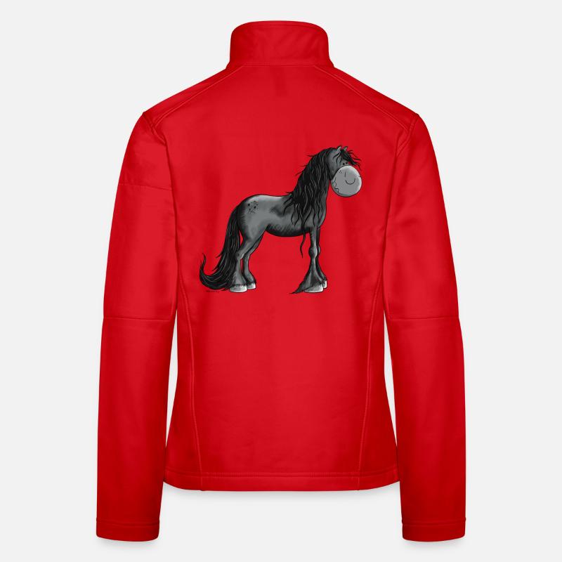 Black Horse - Women's Softshell Jacket - red