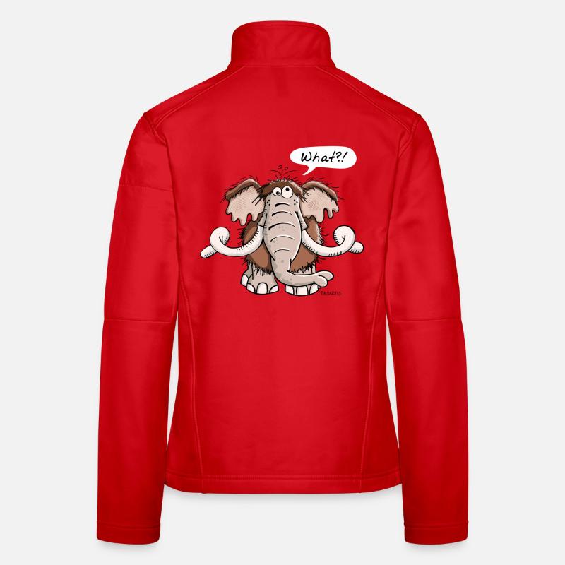 Funny mammoth - Elephant - Cartoon - Gift - Women's Softshell Jacket - red