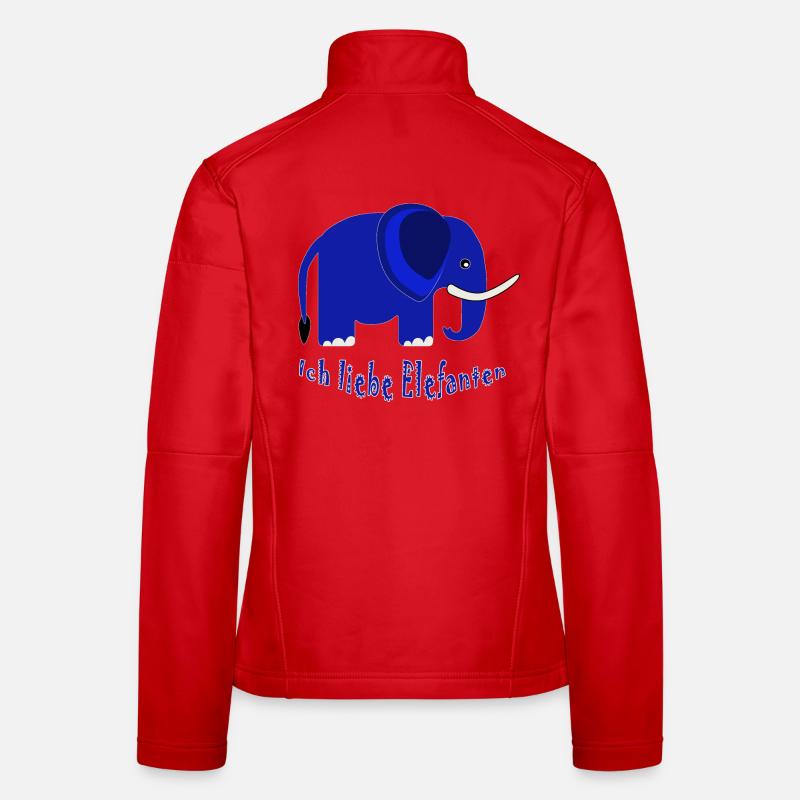 Blauer Elefant Ich liebe Elefanten Frauen Softshelljacke