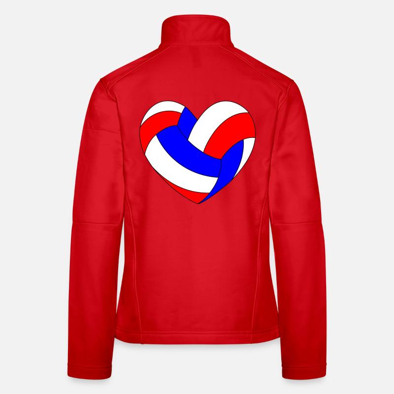 Volleyball Heart Blue White Red - Women's Softshell Jacket - red