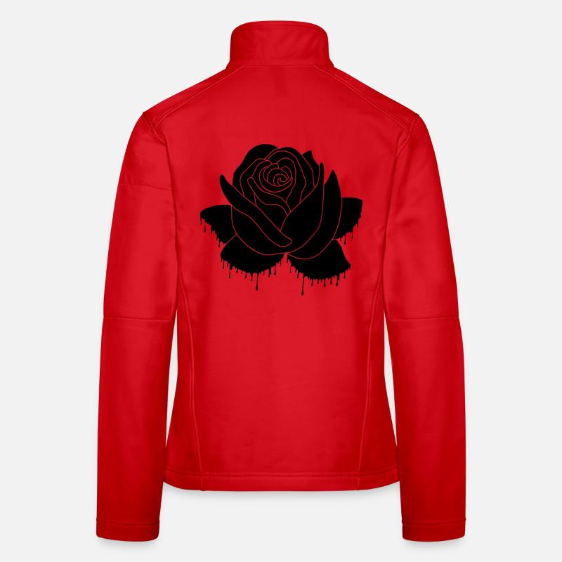 Graffiti d'une rose noire Veste en tissu softshell Femme