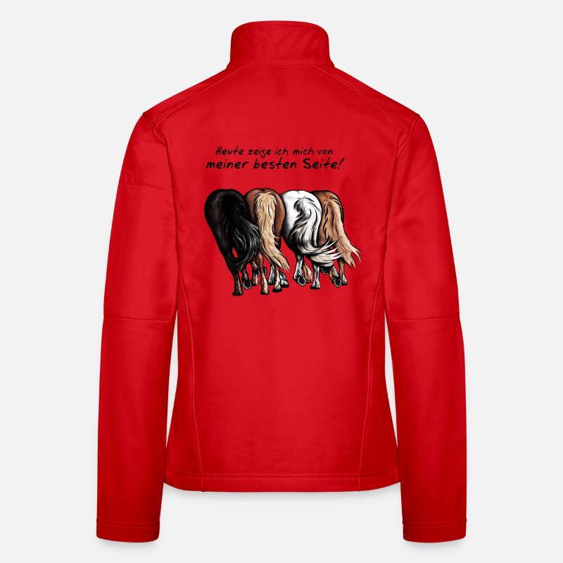 Beste Seite zeigen! - Frauen Softshelljacke - Rot