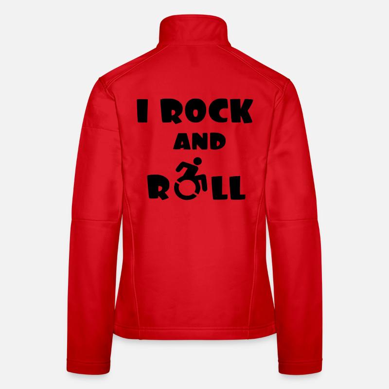 Ich rocke und rolle. Humor im Rollstuhl # - Frauen Softshelljacke - Rot