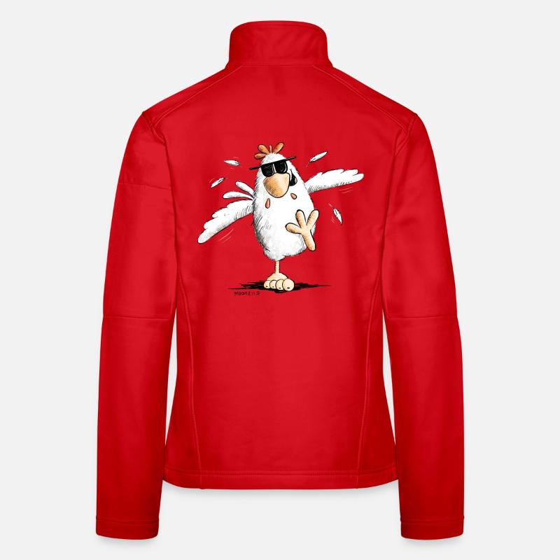 Cool Running Chicken With Sunglasses Women's Softshell Jacket