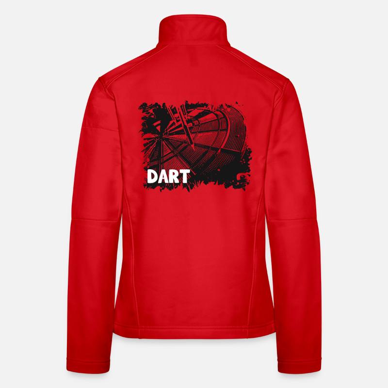 Dartscheibe - Darts - Dartpfeile - Darten - Frauen Softshelljacke - Rot
