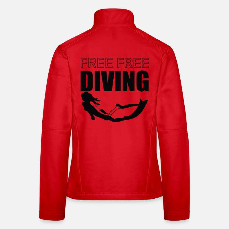 Free Diving - Frauen Softshelljacke - Rot