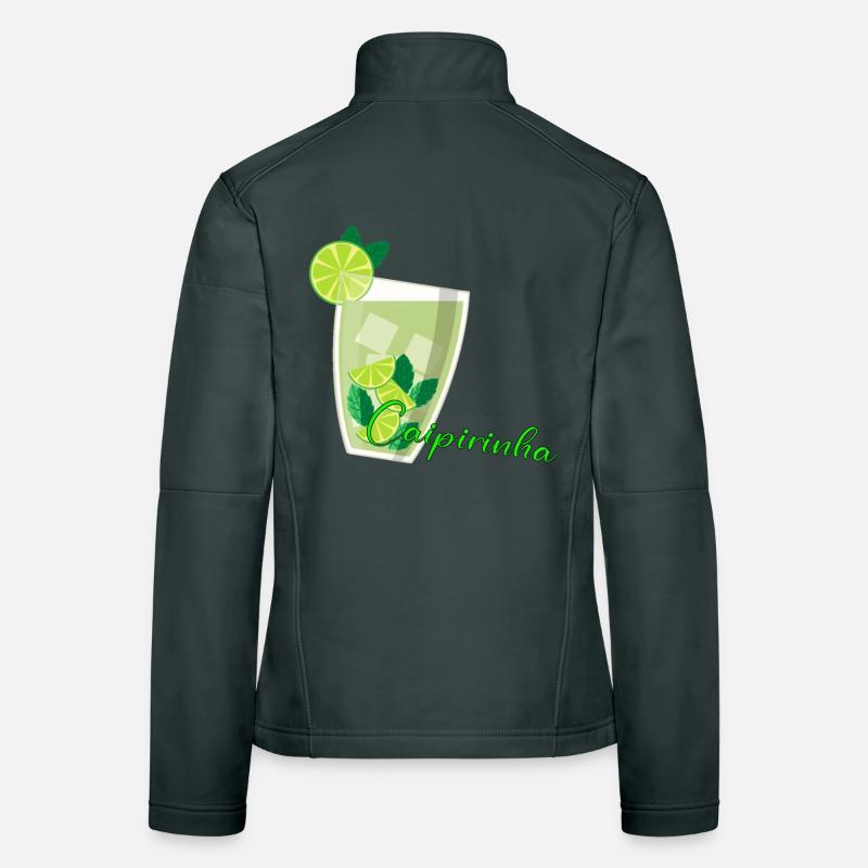 Caipirinha Glas mit Limetten Mint Frauen Softshelljacke