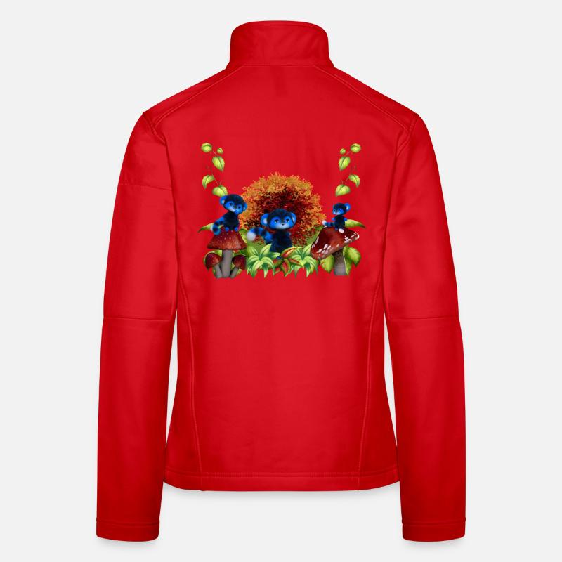 Autumn Forest Blue Monkeys Women's Softshell Jacket