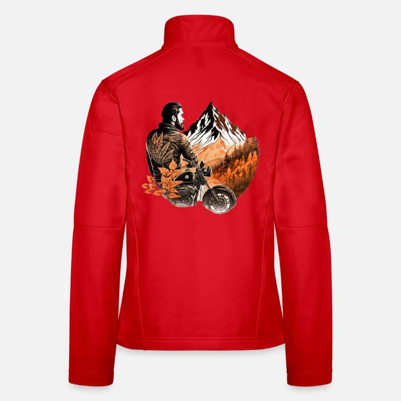 Motorrad Berge / Motorradfahrer Frauen Softshelljacke
