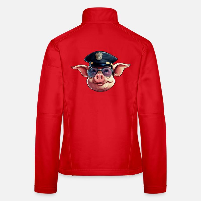 Schweine Polizei Frauen Softshelljacke