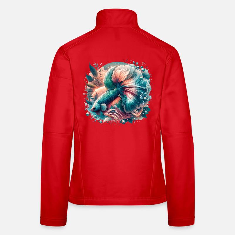 Betta splendens, colorful fish Women's Softshell Jacket