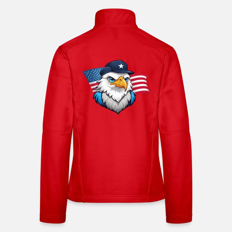 USA Eagle with aviator cap Women's Softshell Jacket