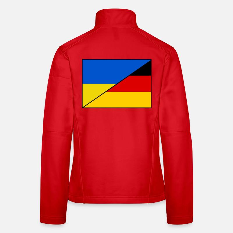Ukraine Germany Flag, Patch Women's Softshell Jacket