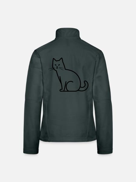 Dessin de chat - Veste en tissu softshell Femme - rouge - Dos