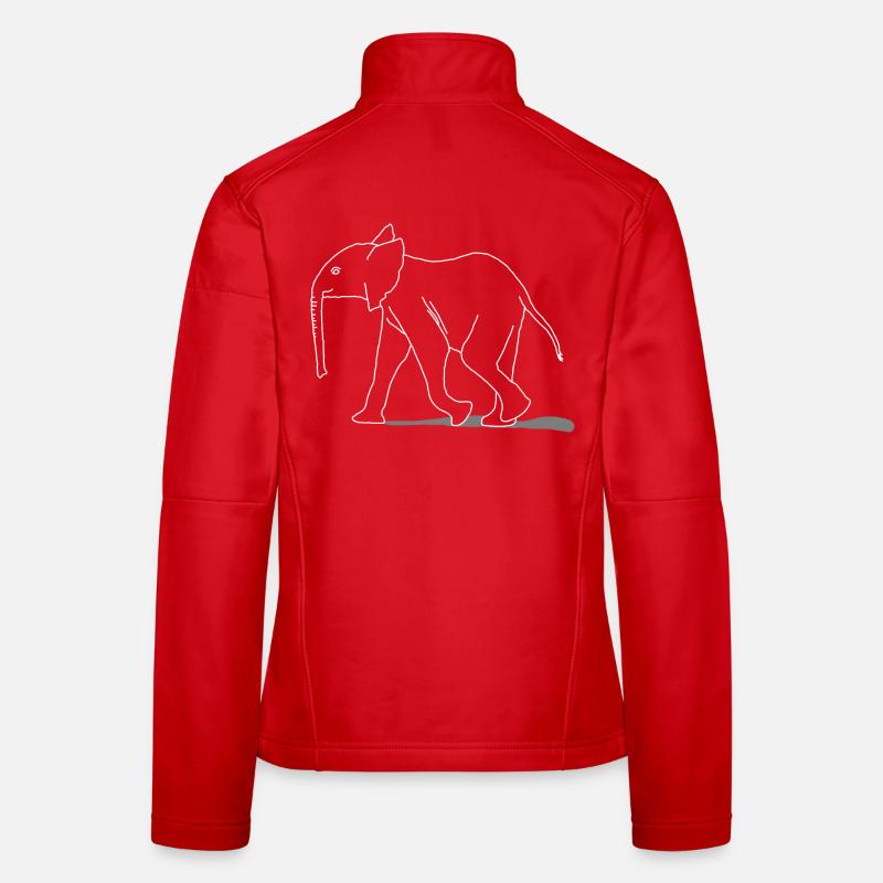Elephant young, lineart Women's Softshell Jacket