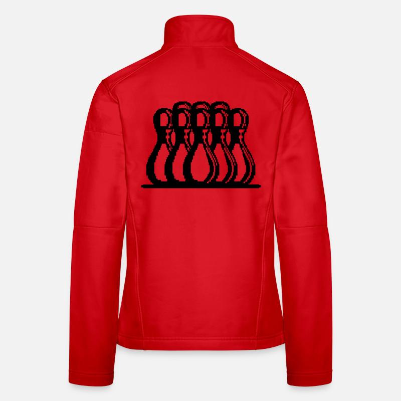 Bowling Pixel Kunst Frauen Softshelljacke