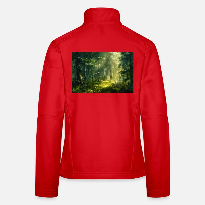 Forest Landscape Illustration Poster Women's Softshell Jacket