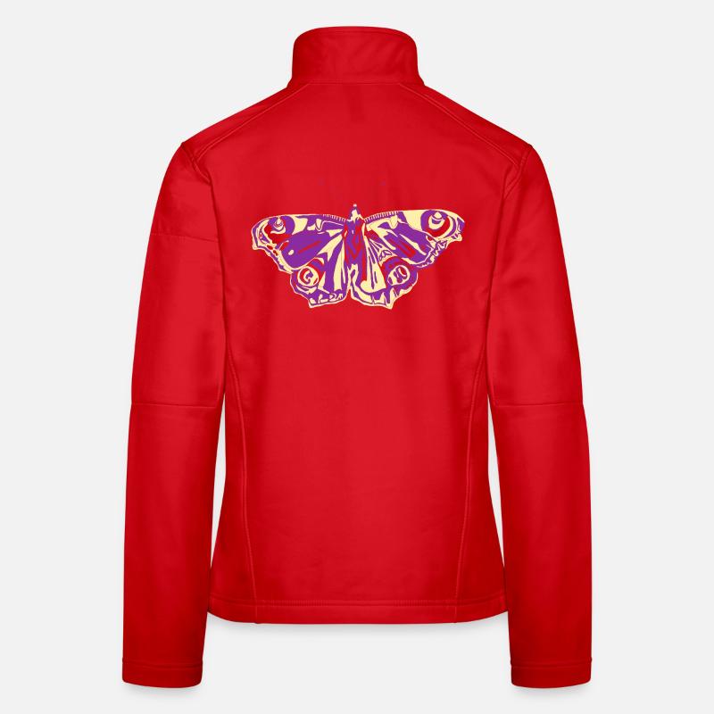 Papillon jaune violet Veste en tissu softshell Femme