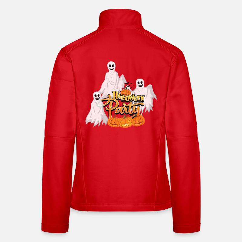 Halloween Party - Ghosts and Pumpkins - Women's Softshell Jacket - red