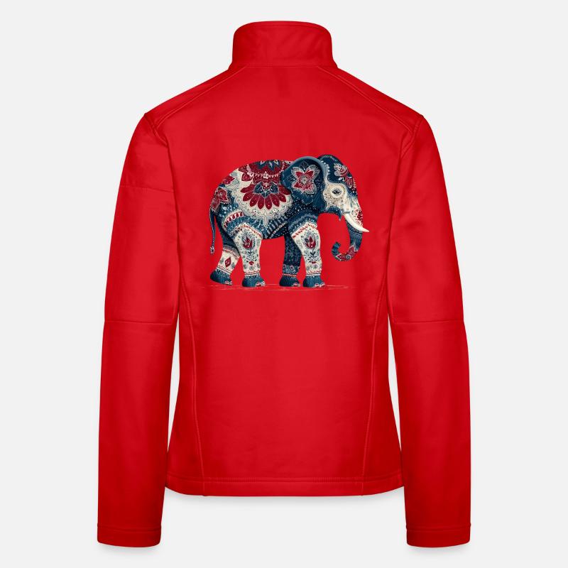 Indigoblauer Elefant Frauen Softshelljacke