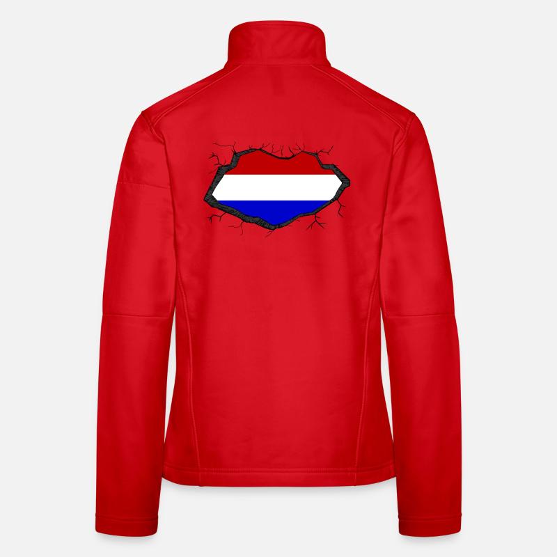 Percée du drapeau hollandais Veste en tissu softshell Femme