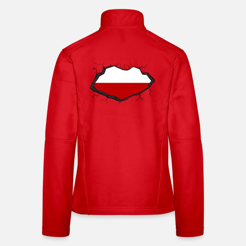 Drapeau polonais Veste en tissu softshell Femme