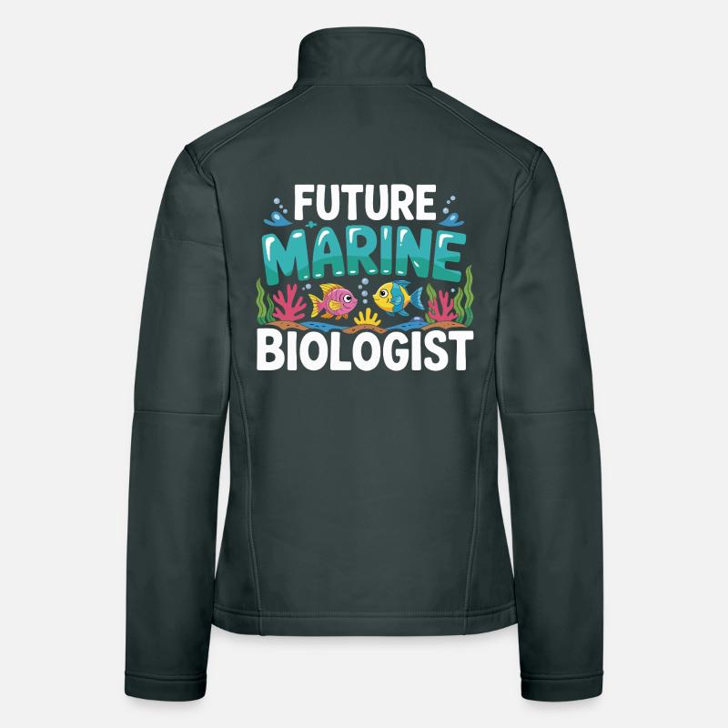 Future Marine Biologist with Fish Women's Softshell Jacket