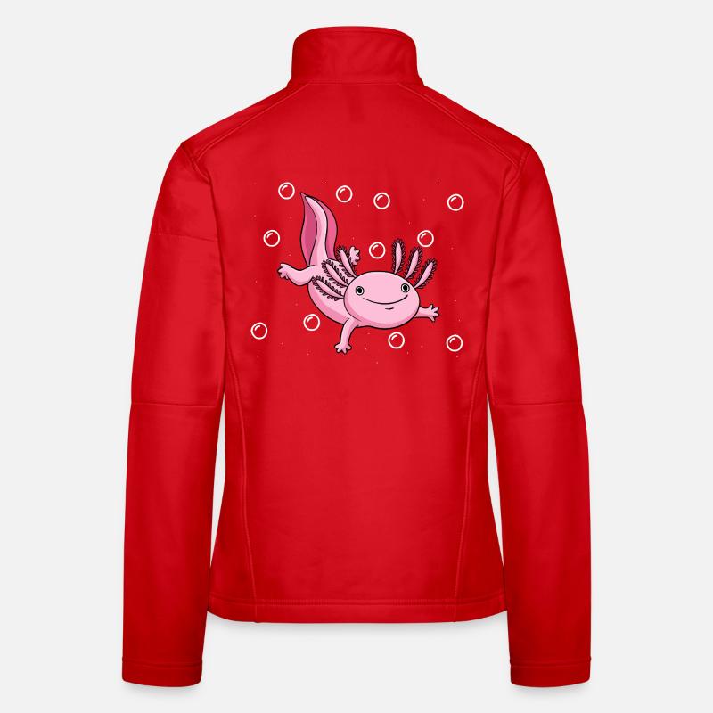 Illustration d’axolotl rose mignon Veste en tissu softshell Femme