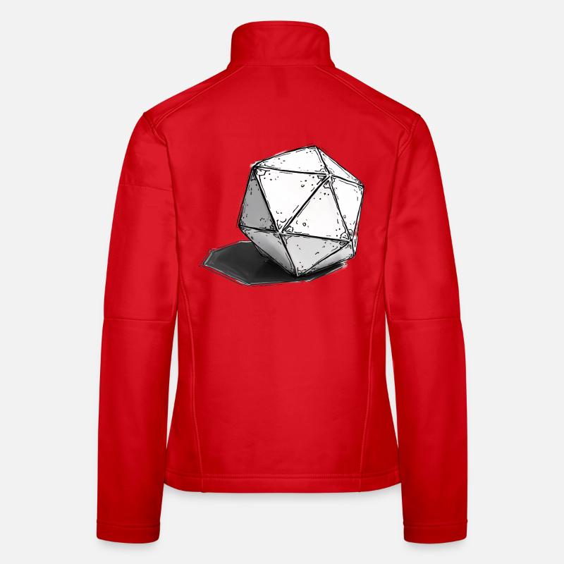 Hand Drawn Cube – Minimal Dice Sketch Women's Softshell Jacket
