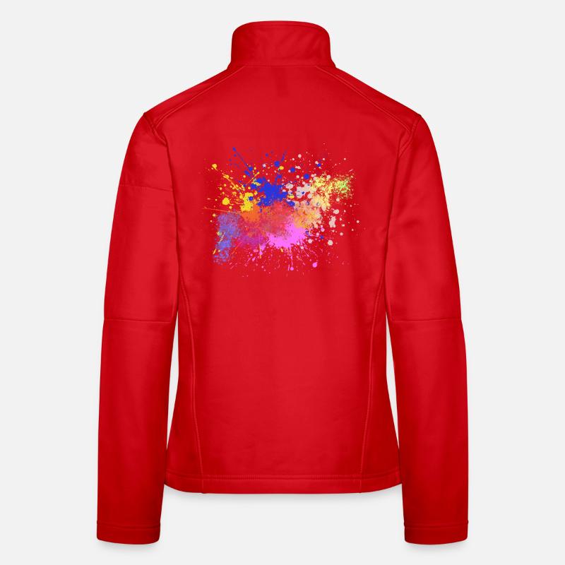 Farbige Farbspritzer Kunst Design Frauen Softshelljacke