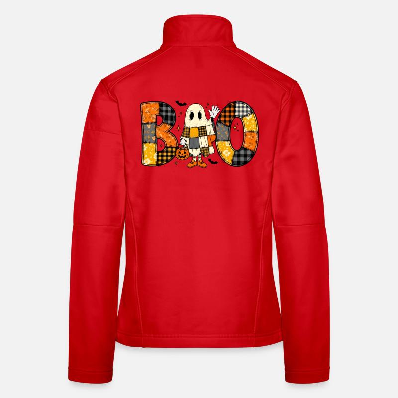 Ghost Halloween Patchwork Boo Frauen Softshelljacke
