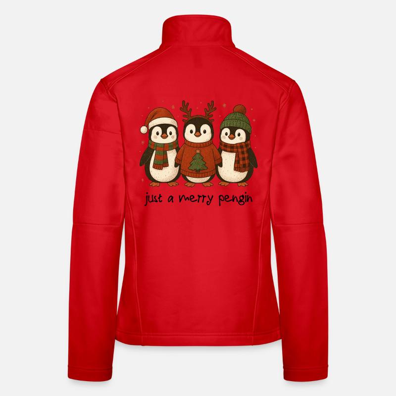 Joyeux Noël Pingouin Veste en tissu softshell Femme