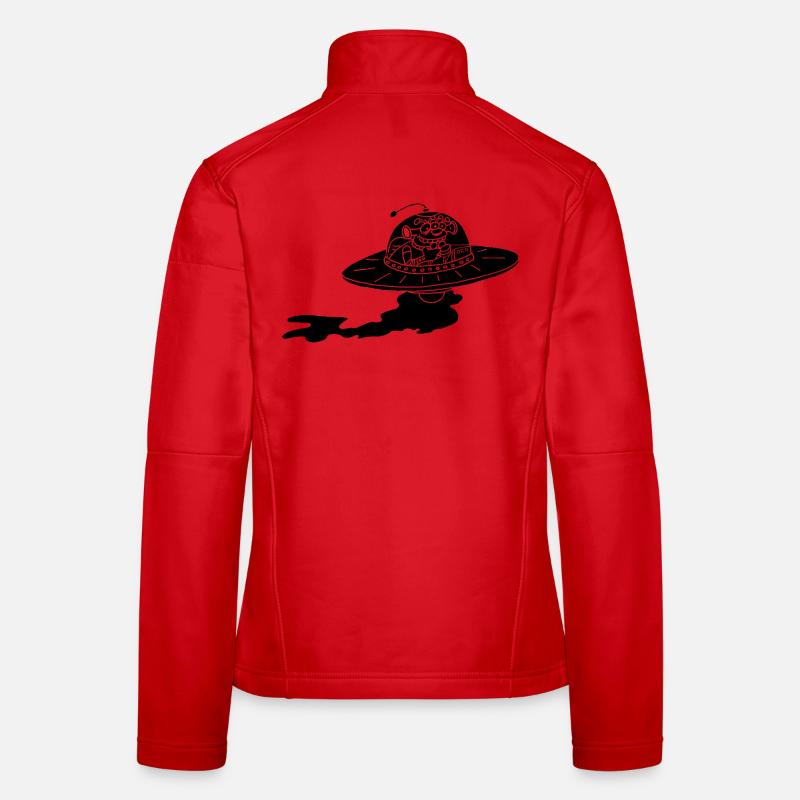 Alien Spaceship (Black) Women's Softshell Jacket
