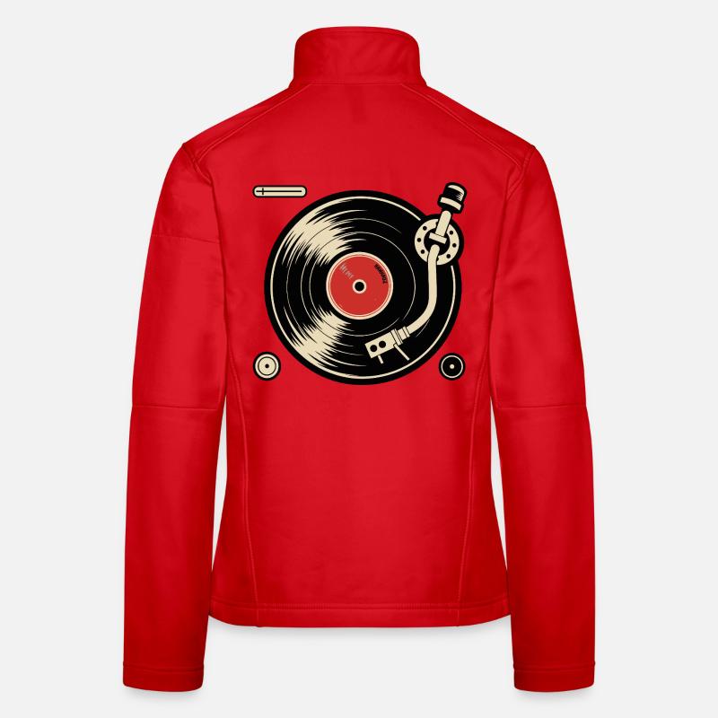 Vinyl Records Turntable Turntable Graphics Women's Softshell Jacket