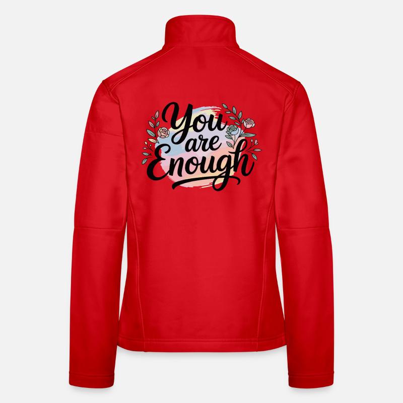 You Are Enough - Pastel Blossom Message Women's Softshell Jacket