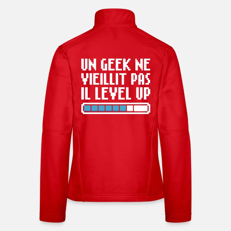 A geek doesn't get old, he level up Retro Gaming Women's Softshell Jacket