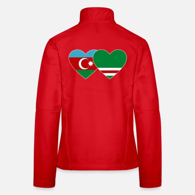 Aserbaidschan Tschetschenien Flagge Herz Frauen Softshelljacke