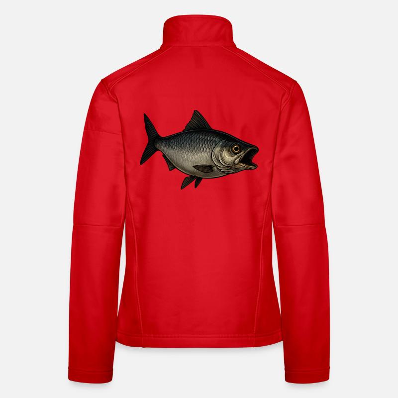 Poisson élégant avec une bouche ouverte Veste en tissu softshell Femme