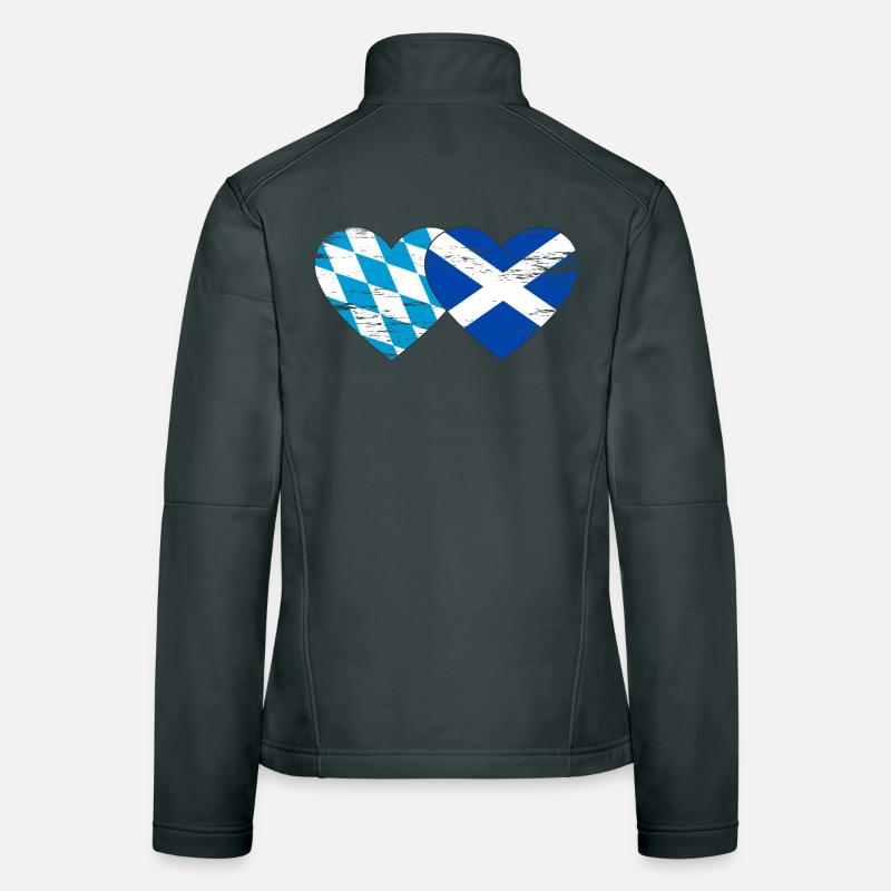 Bavière, Ecosse, drapeau, coeur utilisé Veste en tissu softshell Femme
